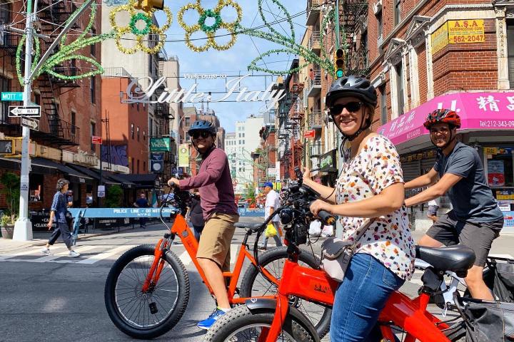 a person riding a motorcycle on a city street